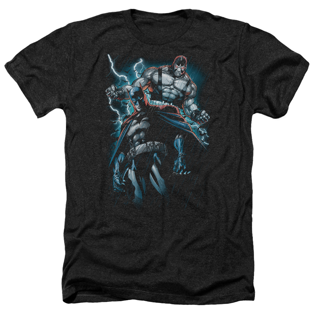 Batman & Evil Rising-Adult Heather T-Shirt, Black - Medium