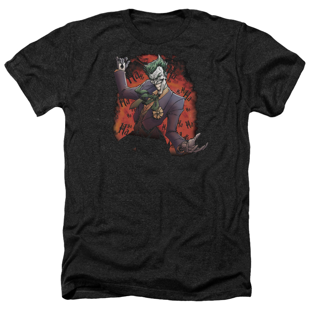 Batman & Jokers Ave-Adult Heather T-Shirt, Black - Medium