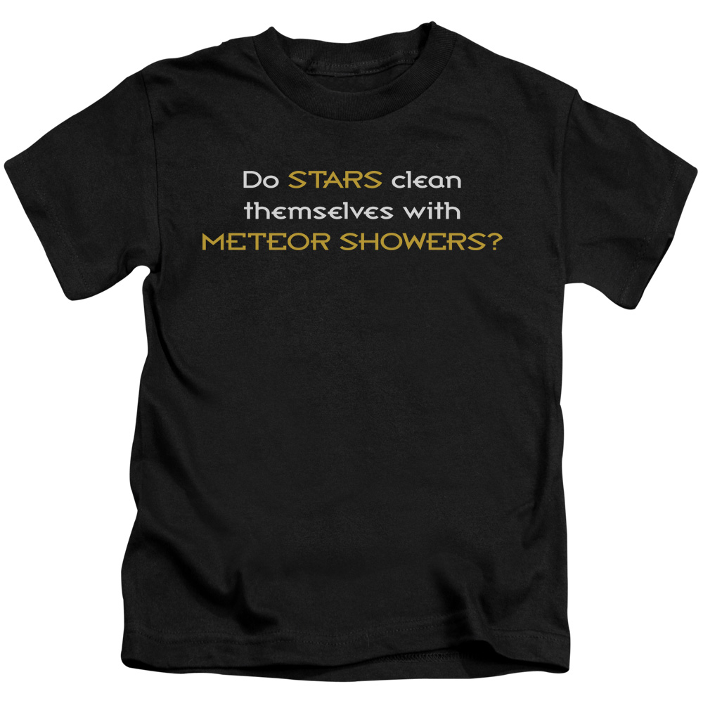 Meteor Shower-Short Sleeve Juvenile 18-1 T-Shirt, Black - Medium 5-6
