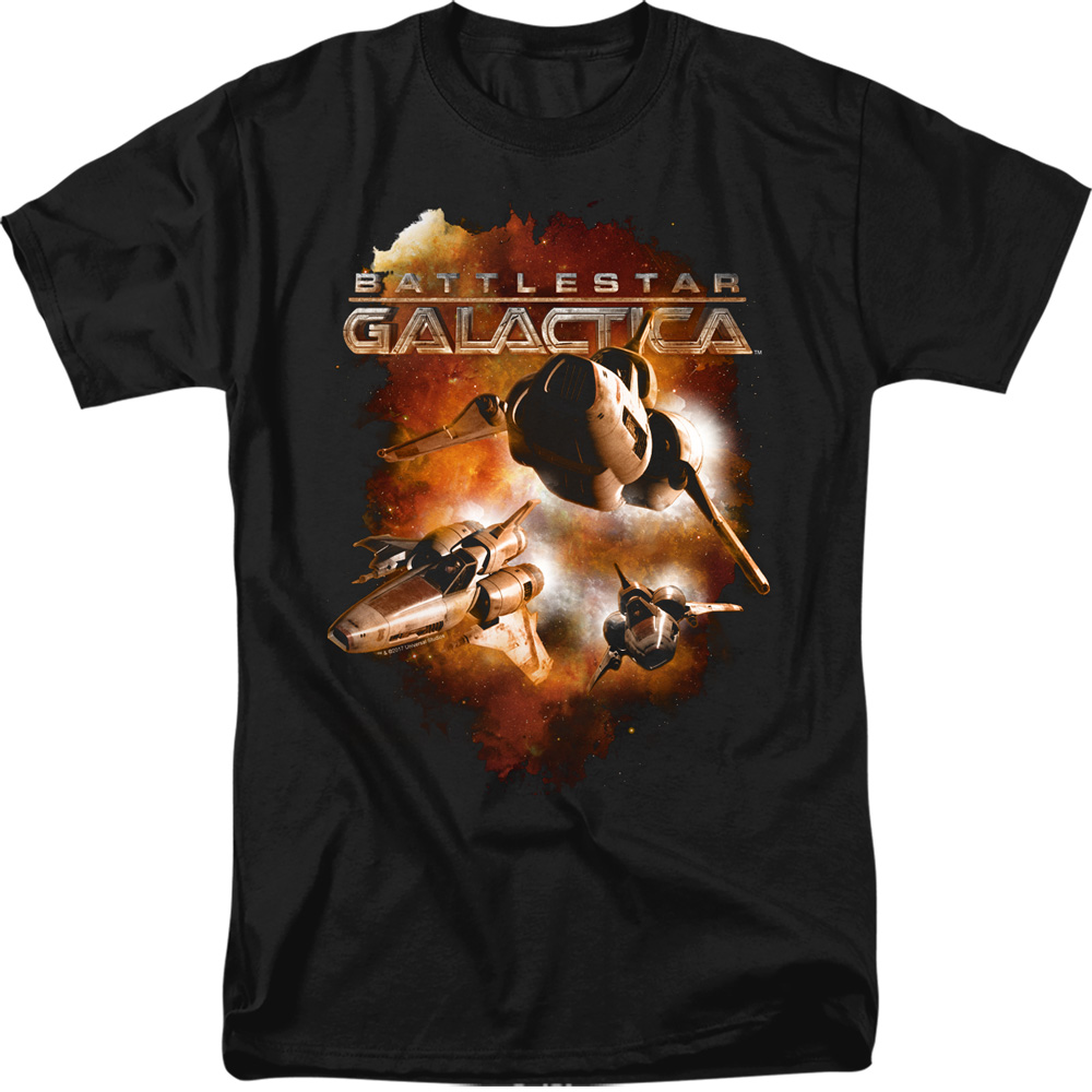 Battlestar Galactica New & Vipers Stretch-Adult Heather T-Shirt, Black - Medium