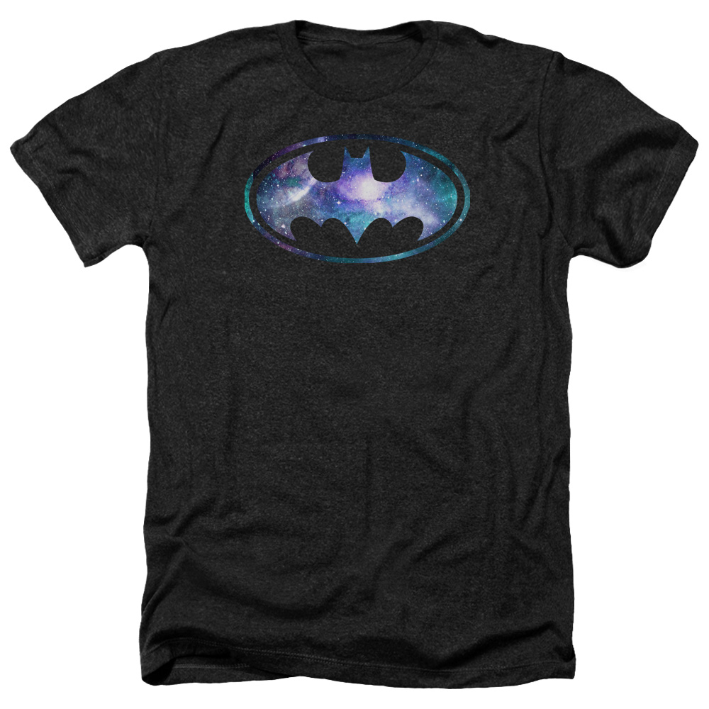 Batman & Galaxy 2 Signal-Adult Heather T-Shirt, Black - Medium