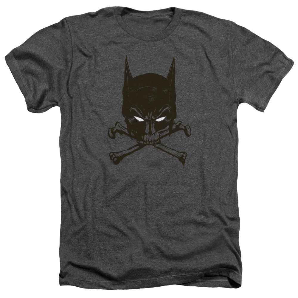 Batman & Bat & Bones-Adult Heather T-Shirt, Charcoal - 3X