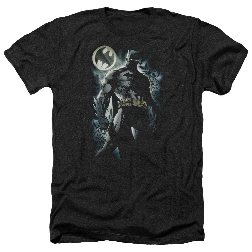 Batman & The Knight-Adult Heather T-Shirt, Black - Medium