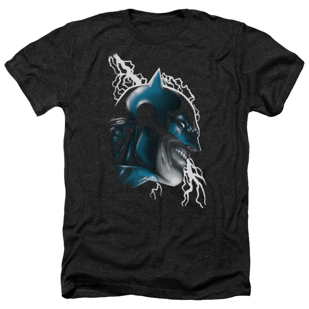 Batman & Crazy Grin-Adult Heather T-Shirt, Black - Medium