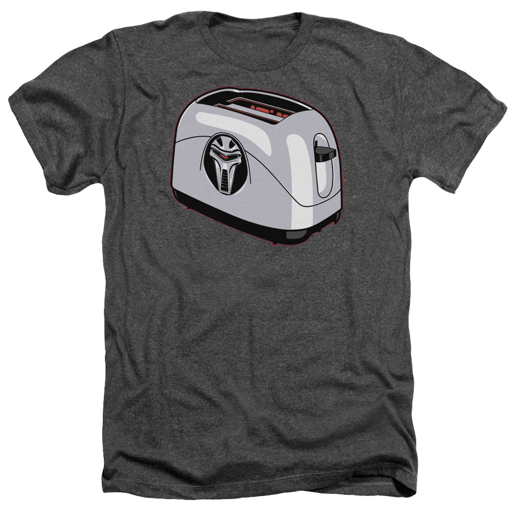 Battlestar Galactica & Toaster-Adult Heather T-Shirt, Charcoal - Medium