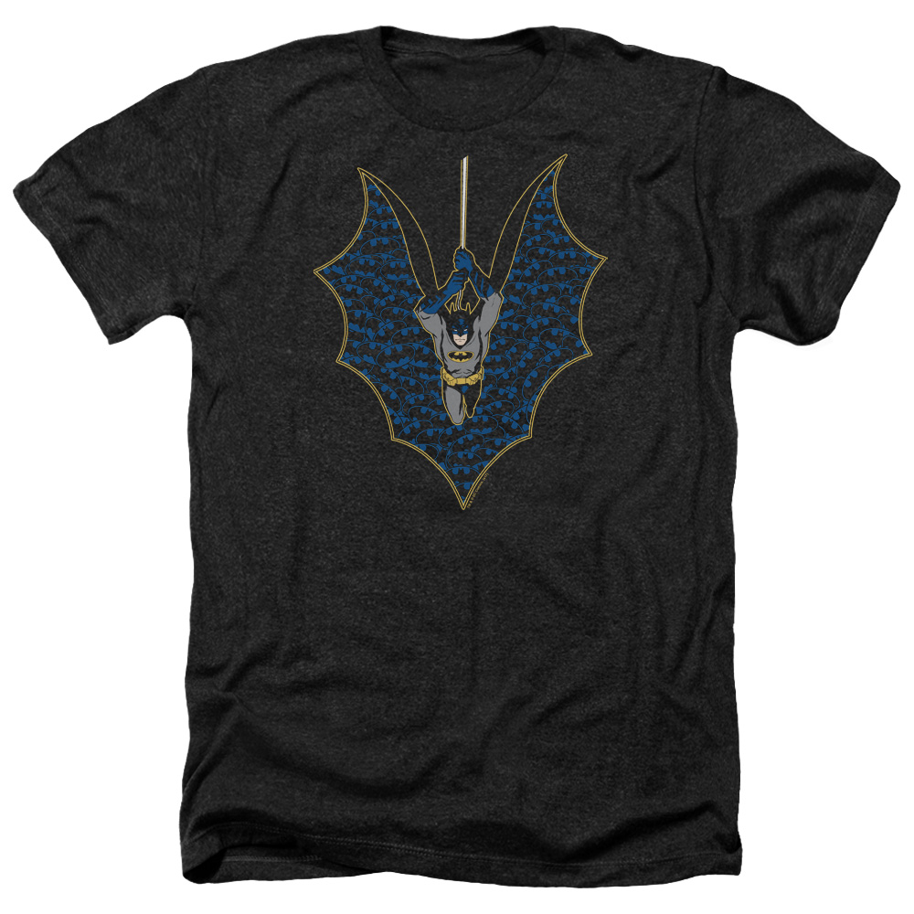 Batman & Bat Fill-Adult Heather T-Shirt, Black - Medium