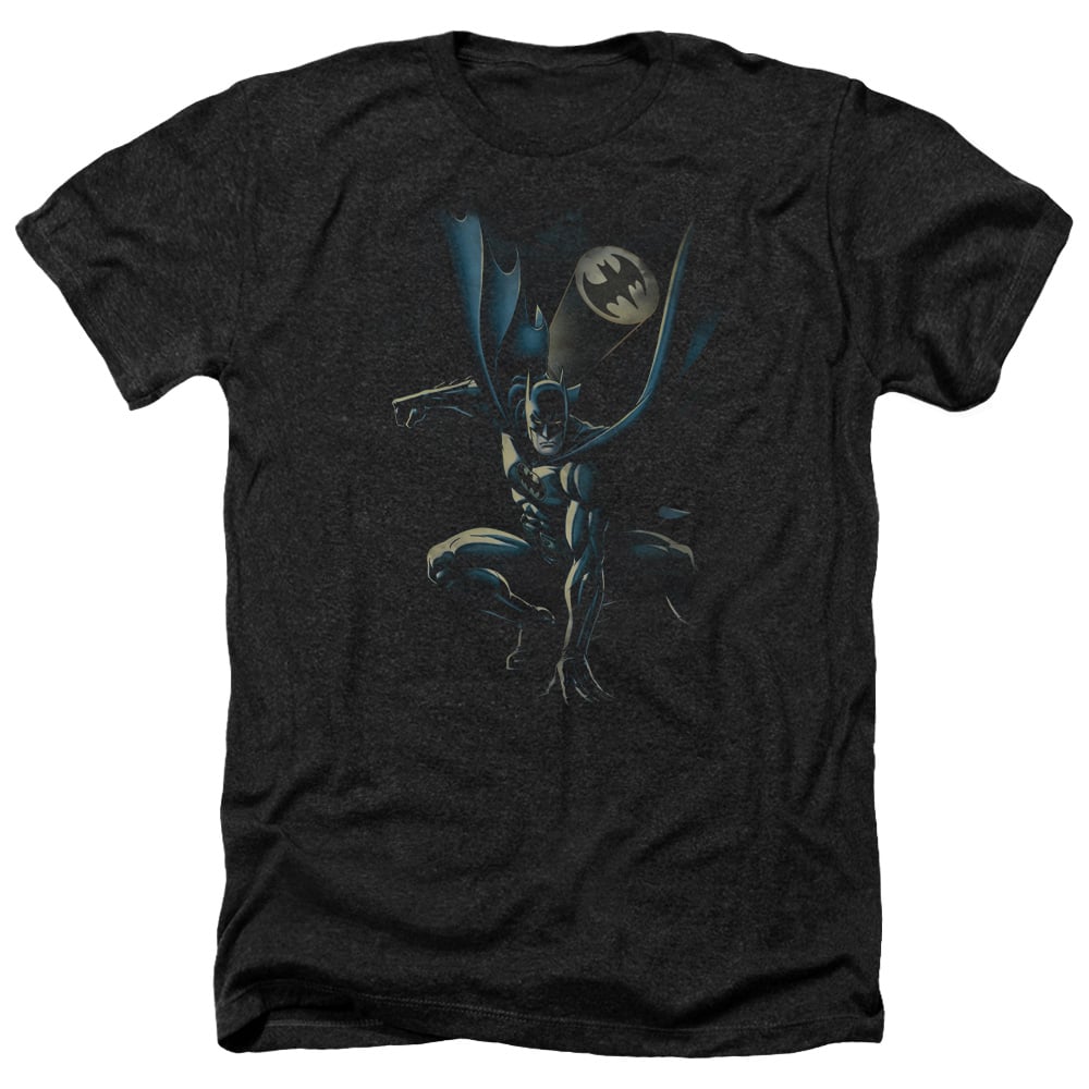 Batman & Calling All Bats-Adult Heather T-Shirt, Black - Extra Large