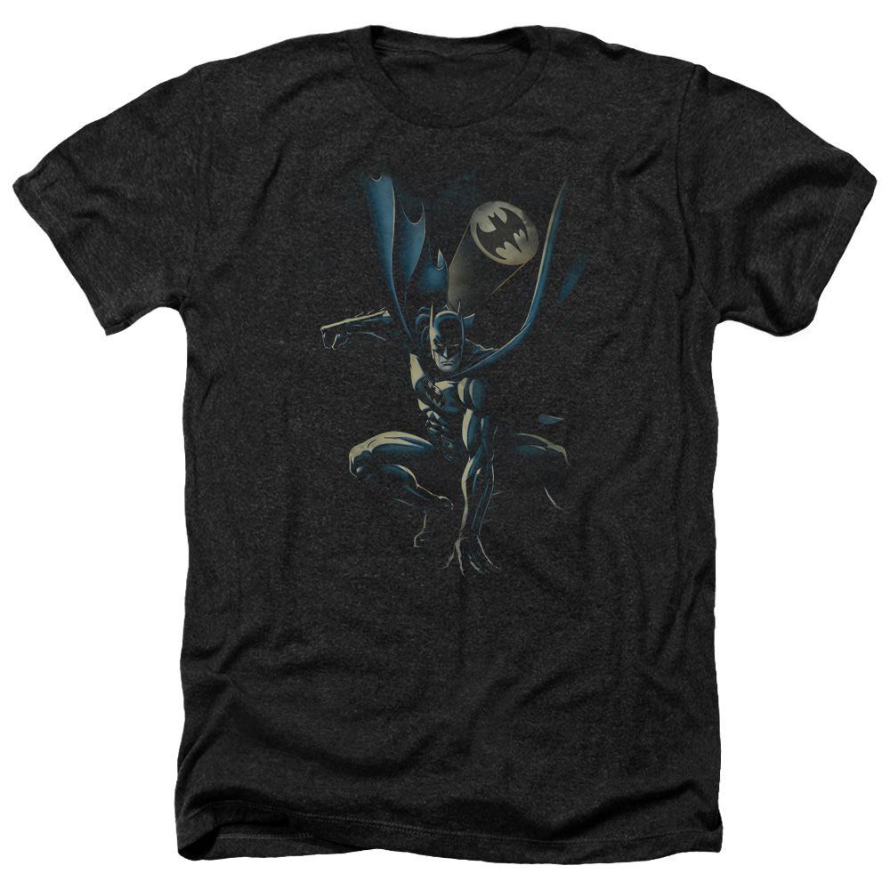 Batman & Calling All Bats-Adult Heather T-Shirt, Black - 2X