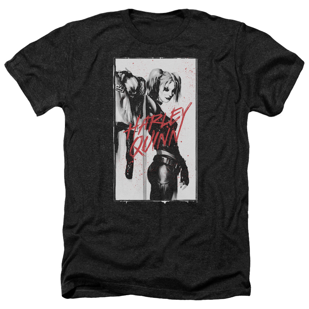 Batman & Inked Quinn-Adult Heather T-Shirt, Black - Medium