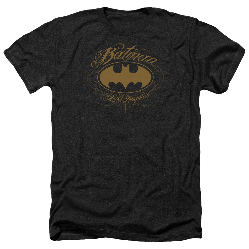 Batman & Batman La-Adult Heather T-Shirt, Black - Medium