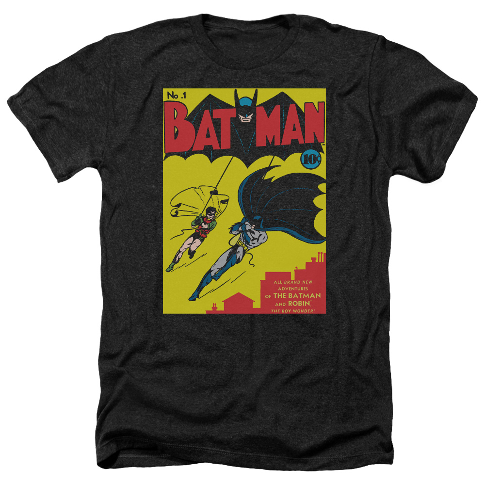 Batman & Batman First-Adult Heather T-Shirt, Black - Extra Large