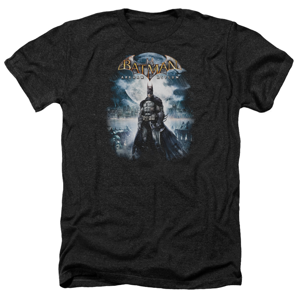 Batman AA & Game Cover-Adult Heather T-Shirt, Black - Medium