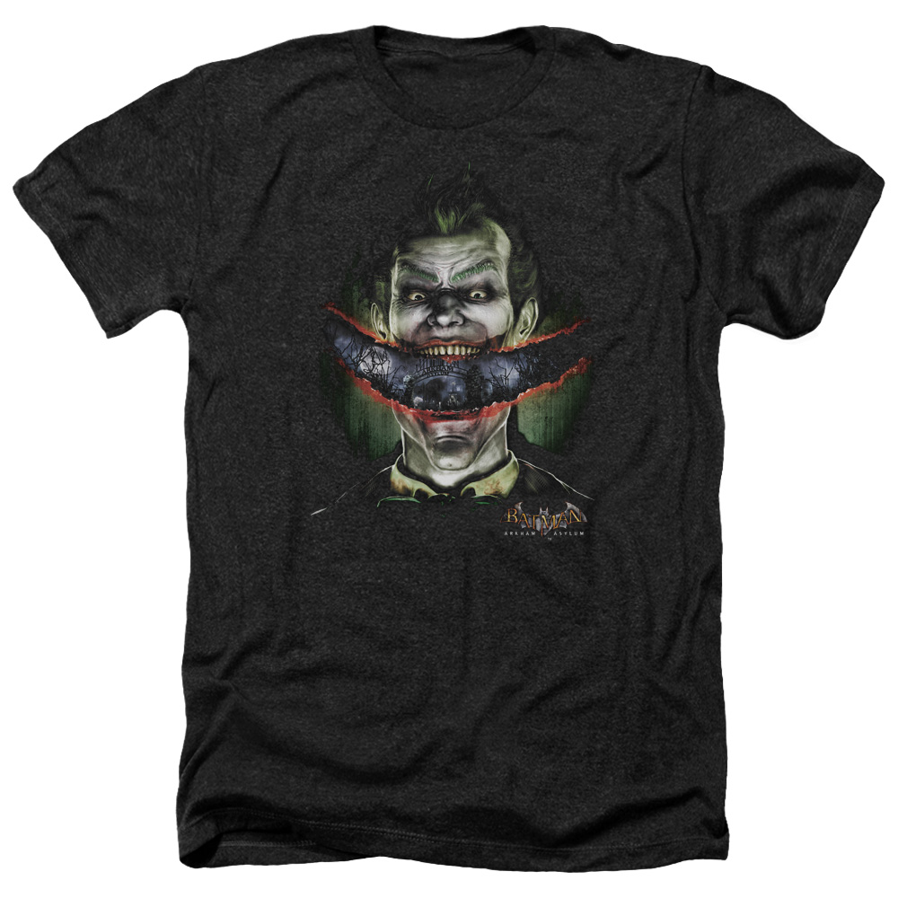 Batman AA & Crazy Lips-Adult Heather T-Shirt, Black - Medium
