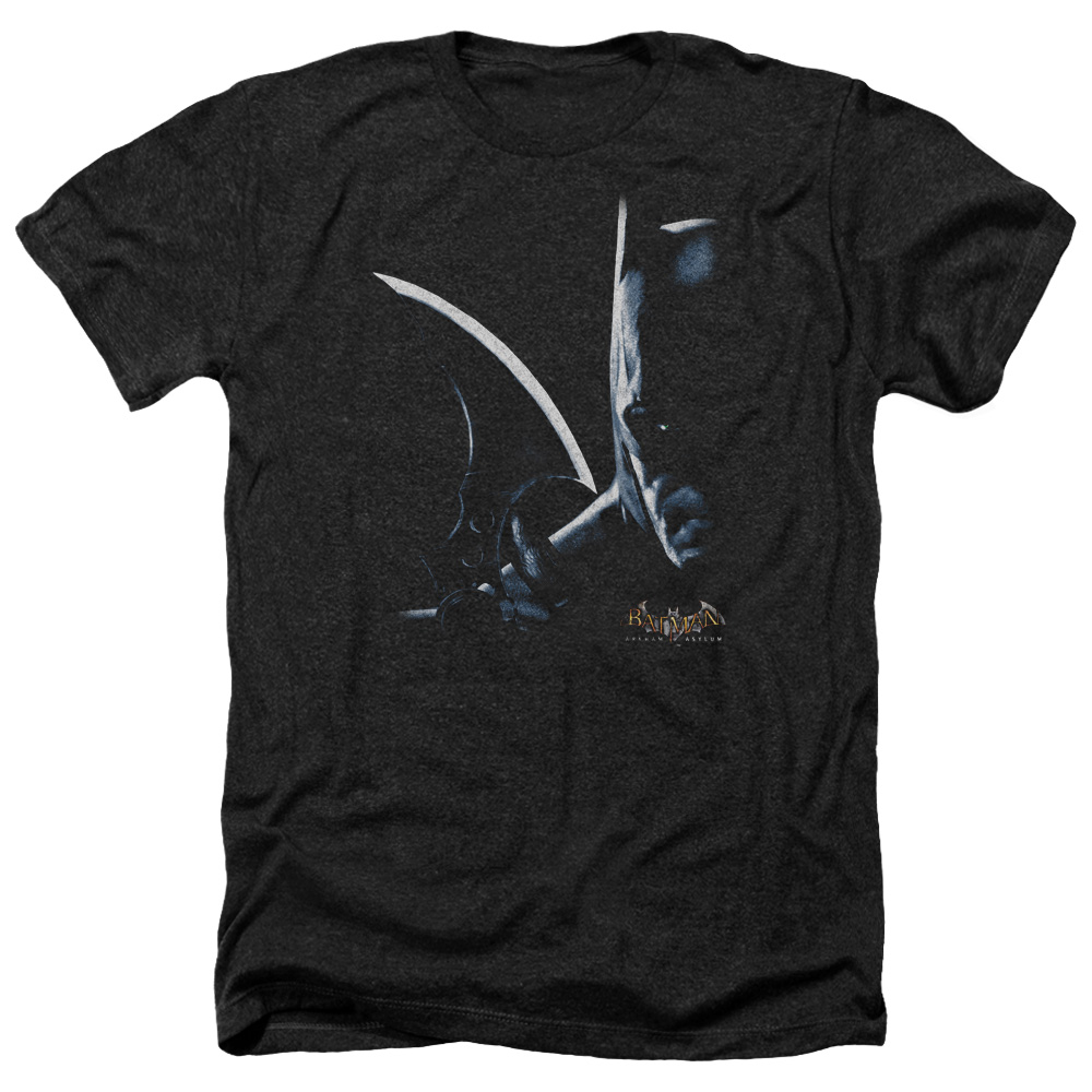 Batman AA & Arkham Batman-Adult Heather T-Shirt, Black - Small