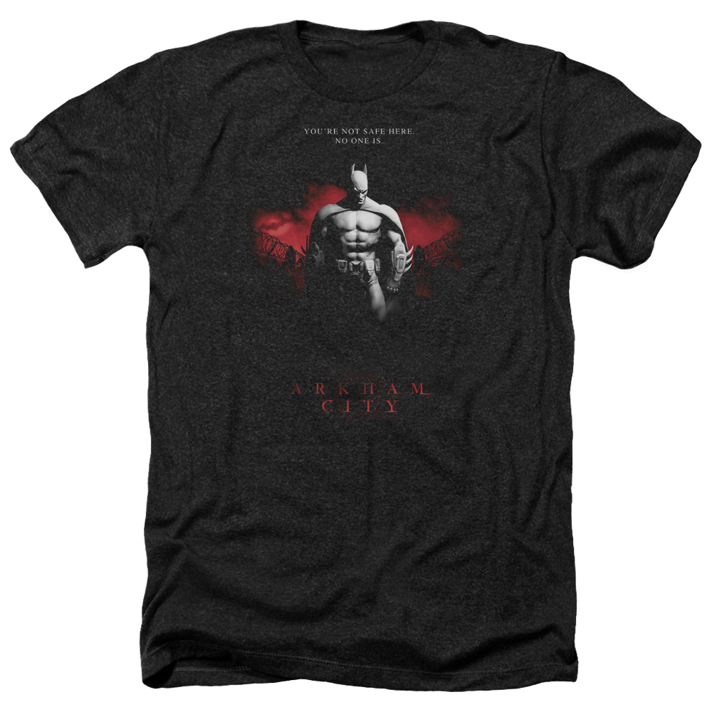 Arkham City & Standing Strong-Adult Heather T-Shirt, Black - Medium
