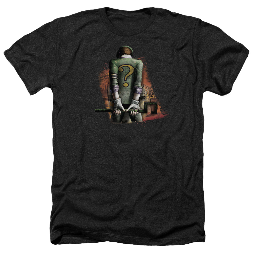 Arkham City & Riddler Convicted-Adult Heather T-Shirt, Black - Medium