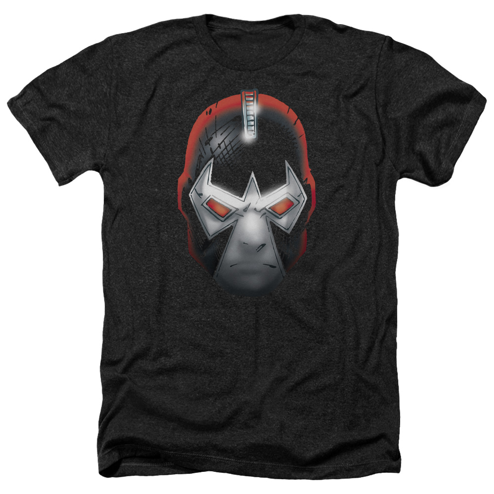Batman & Bane Head-Adult Heather T-Shirt, Black - Medium