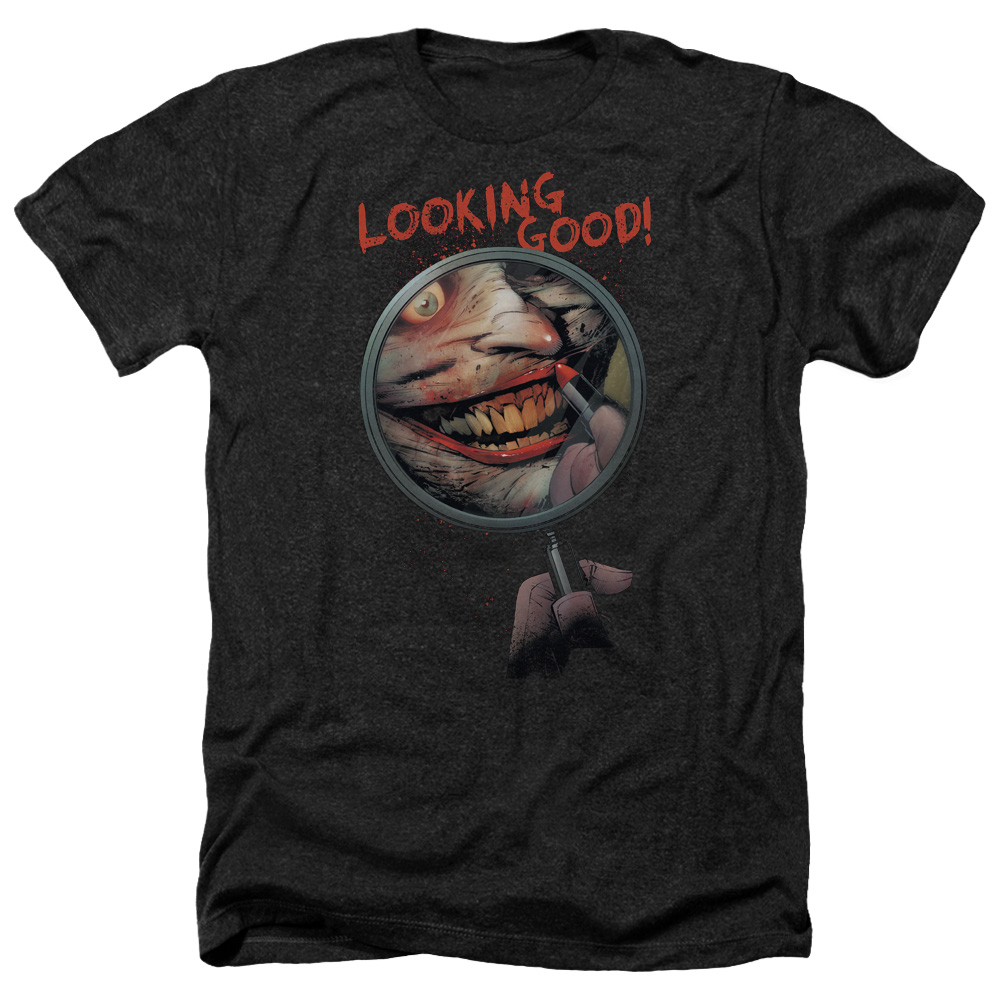 Batman & Looking Good-Adult Heather T-Shirt, Black - Large