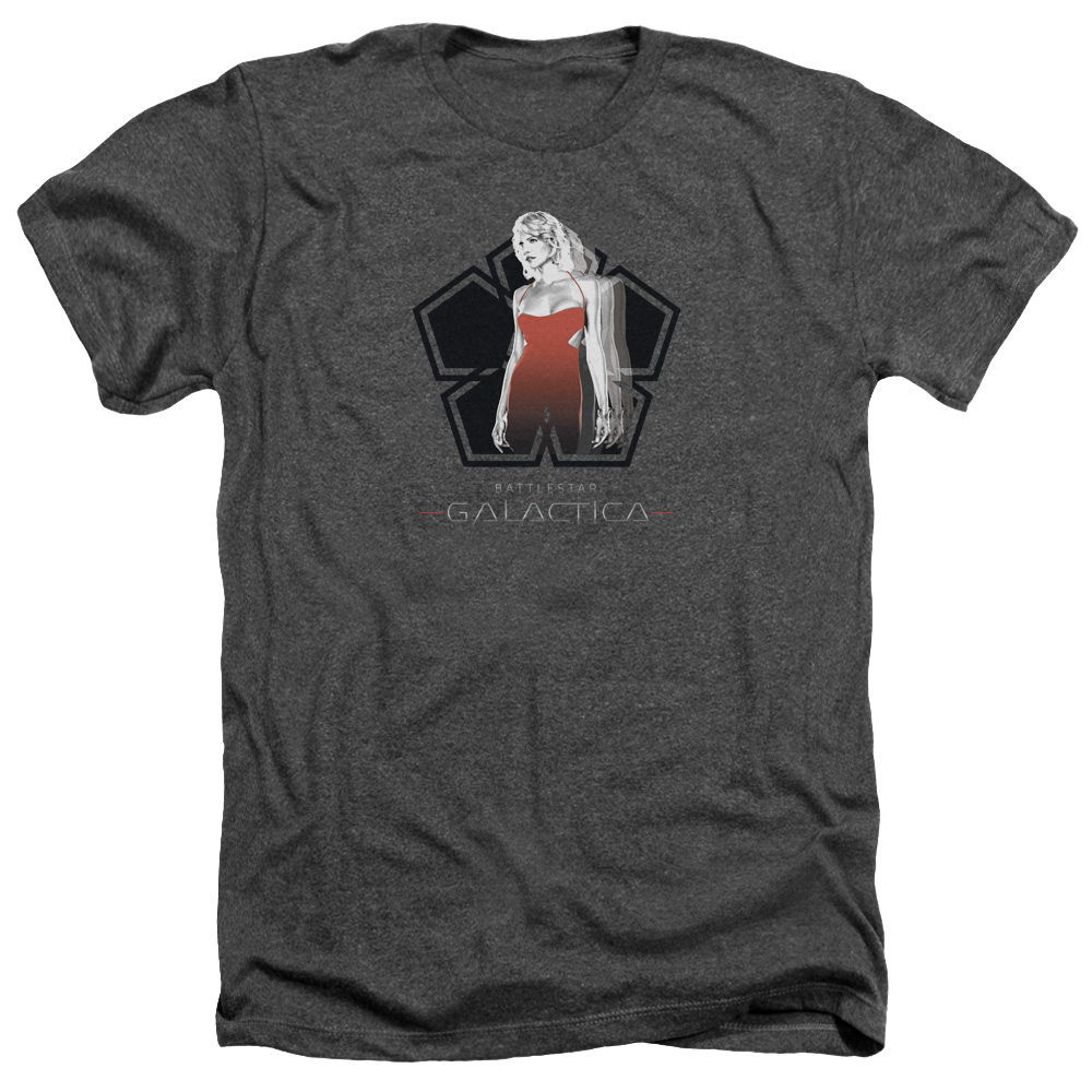 Battlestar Galactica & Cylon Tech-Adult Heather T-Shirt, Charcoal - Medium