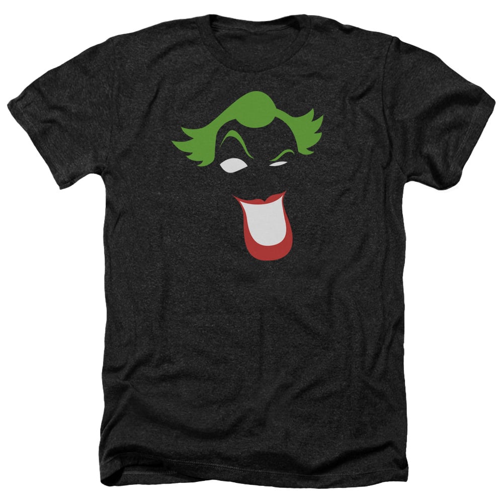 Batman & Joker Simplified-Adult Heather T-Shirt, Black - Medium