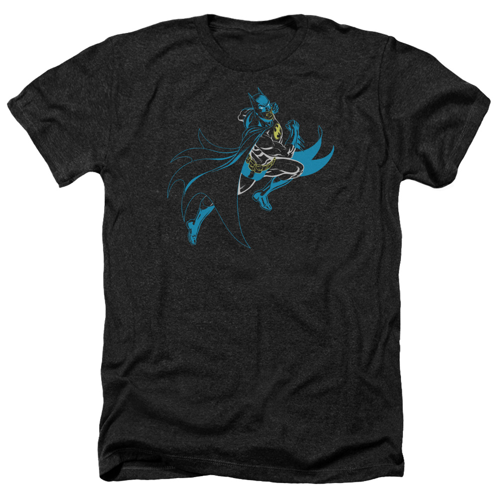 Batman & Neon Batman-Adult Heather T-Shirt, Black - Medium