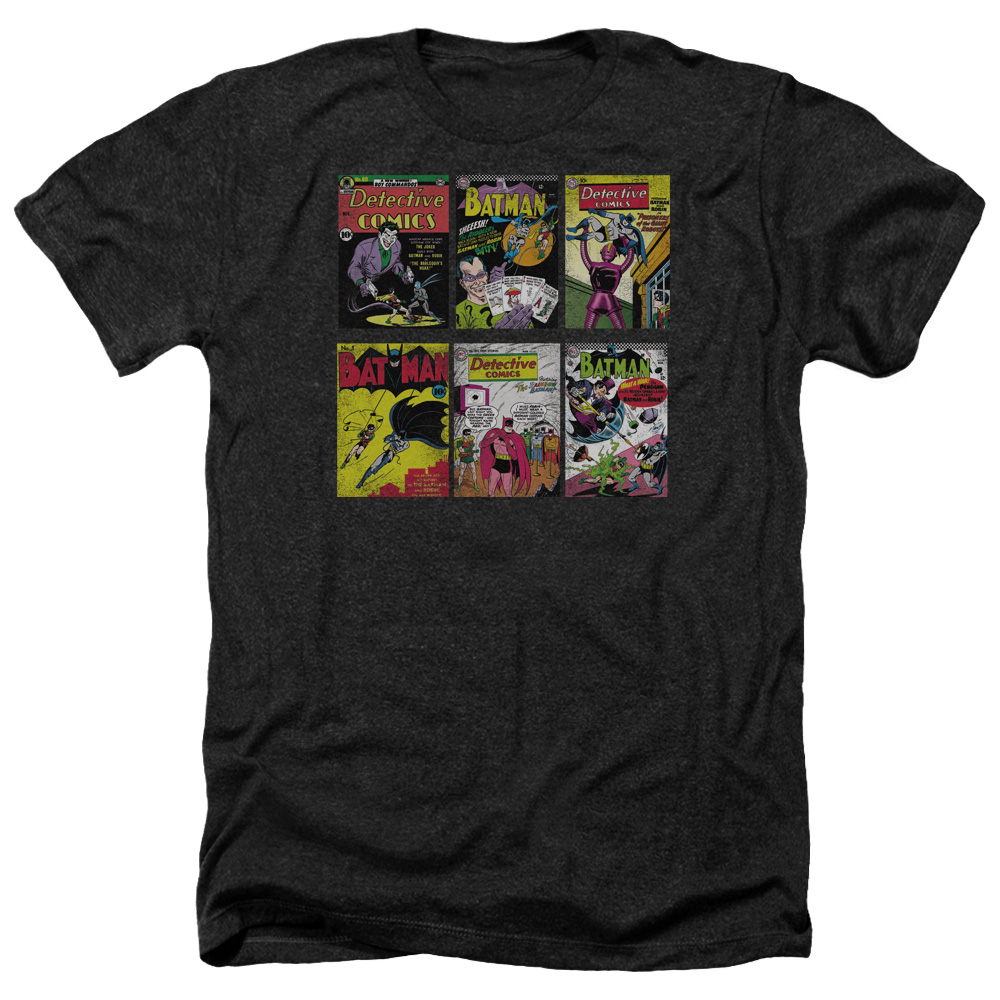 Batman & Bm Covers-Adult Heather T-Shirt, Black - Medium