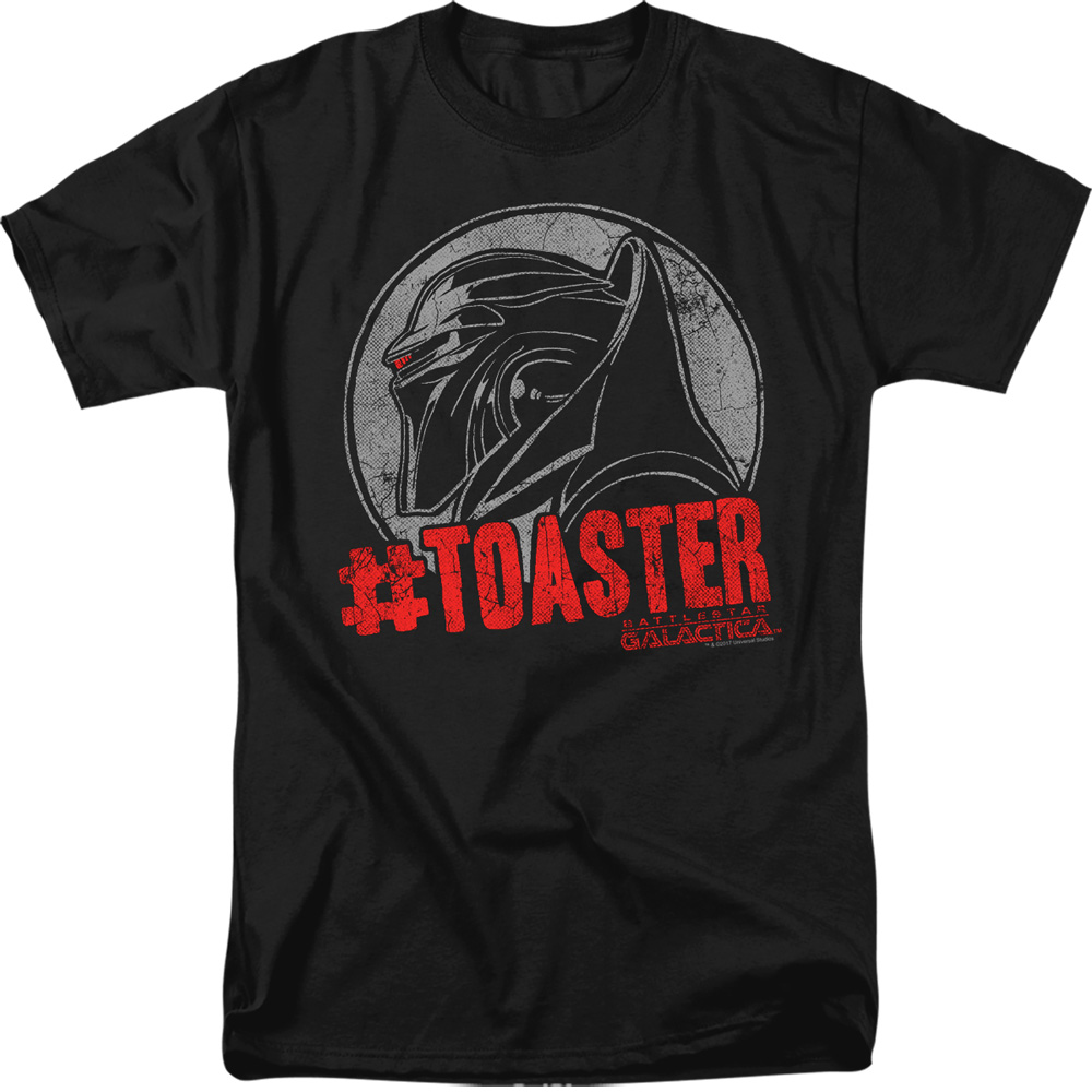 Battlestar Galactica & No.Toaster-Adult Heather T-Shirt, Black - Medium