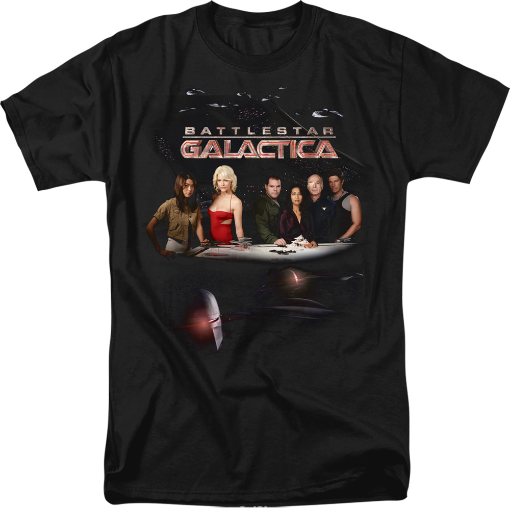 Battlestar Galactica & Destiny-Adult Heather T-Shirt, Black - Medium