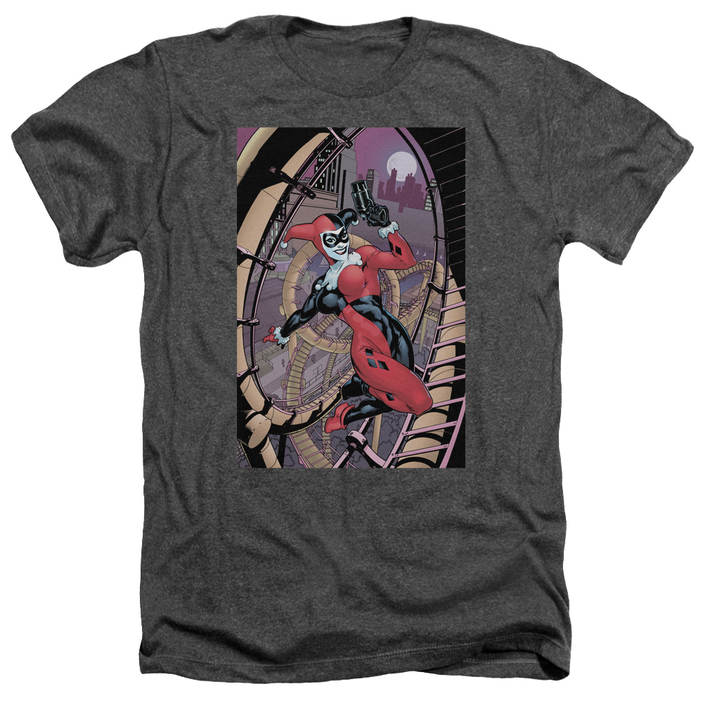 Batman & Harley First-Adult Heather T-Shirt, Charcoal - Medium