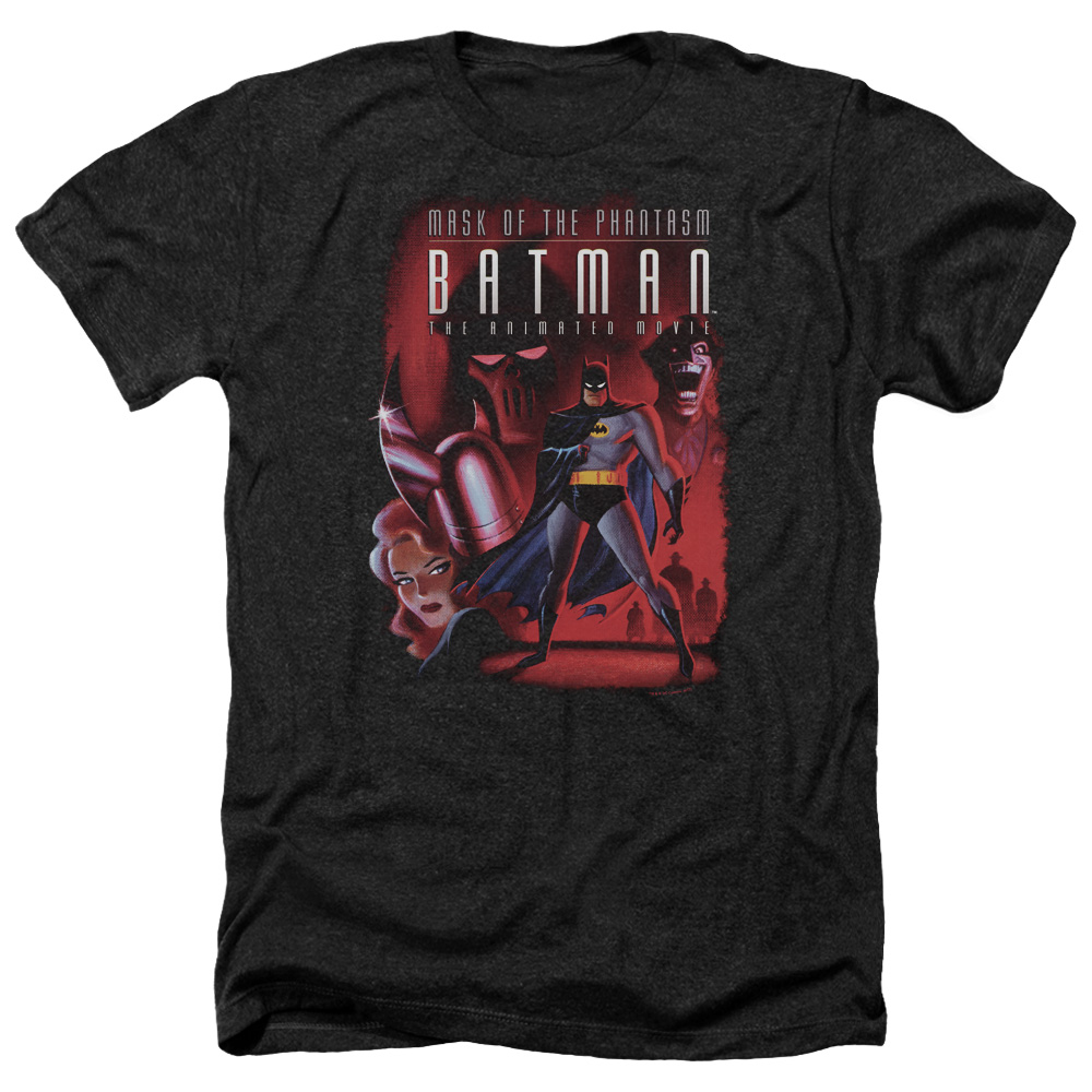 Batman & Phantasm Cover-Adult Heather T-Shirt, Black - Medium