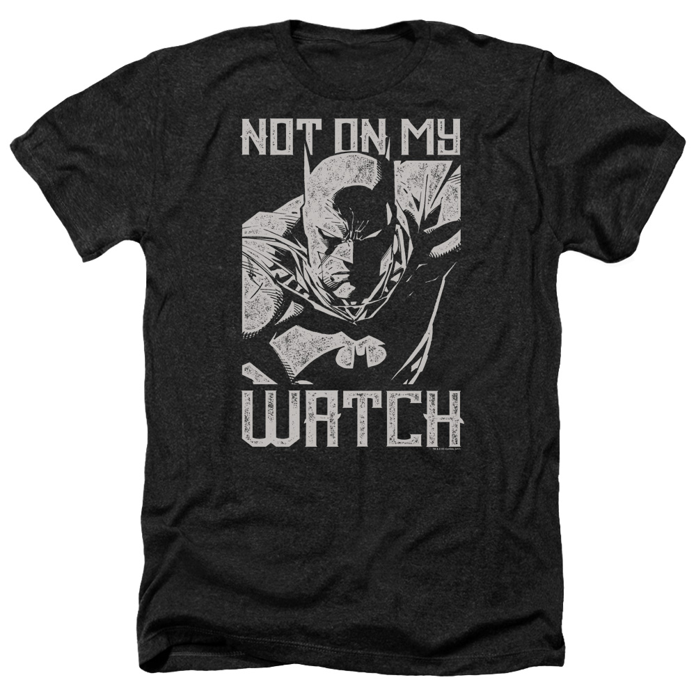 Batman & Watch-Adult Heather T-Shirt, Black - Medium