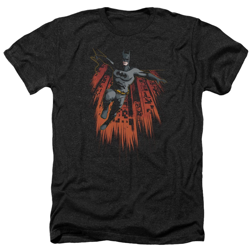 Batman & Majestic-Adult Heather T-Shirt, Black - Medium