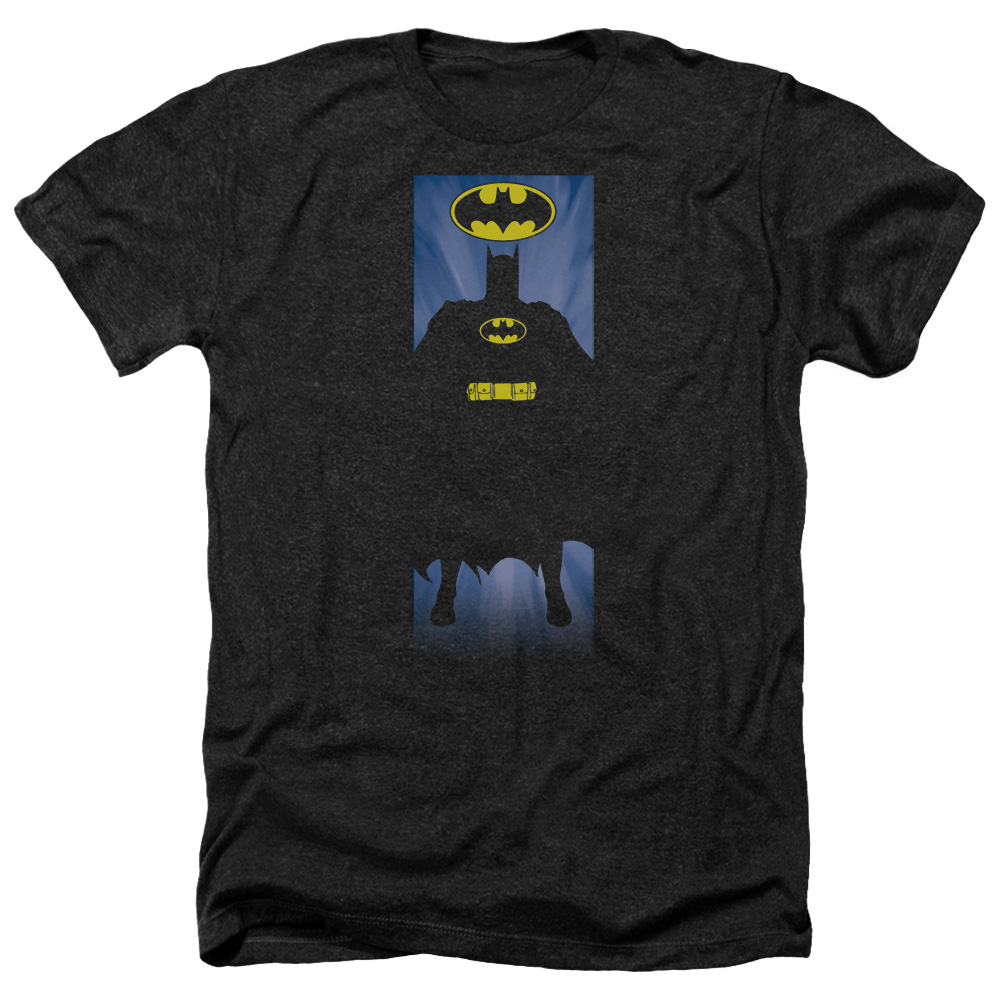 Batman & Batman Block-Adult Heather T-Shirt, Black - Medium