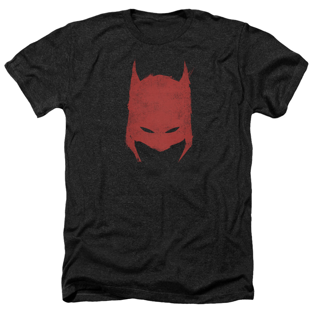 Batman & Hacked & Scratched-Adult Heather T-Shirt, Black - Medium
