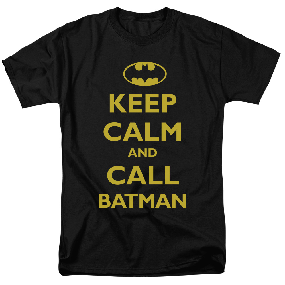 Batman & Call Batman-Adult Heather T-Shirt, Black - Medium