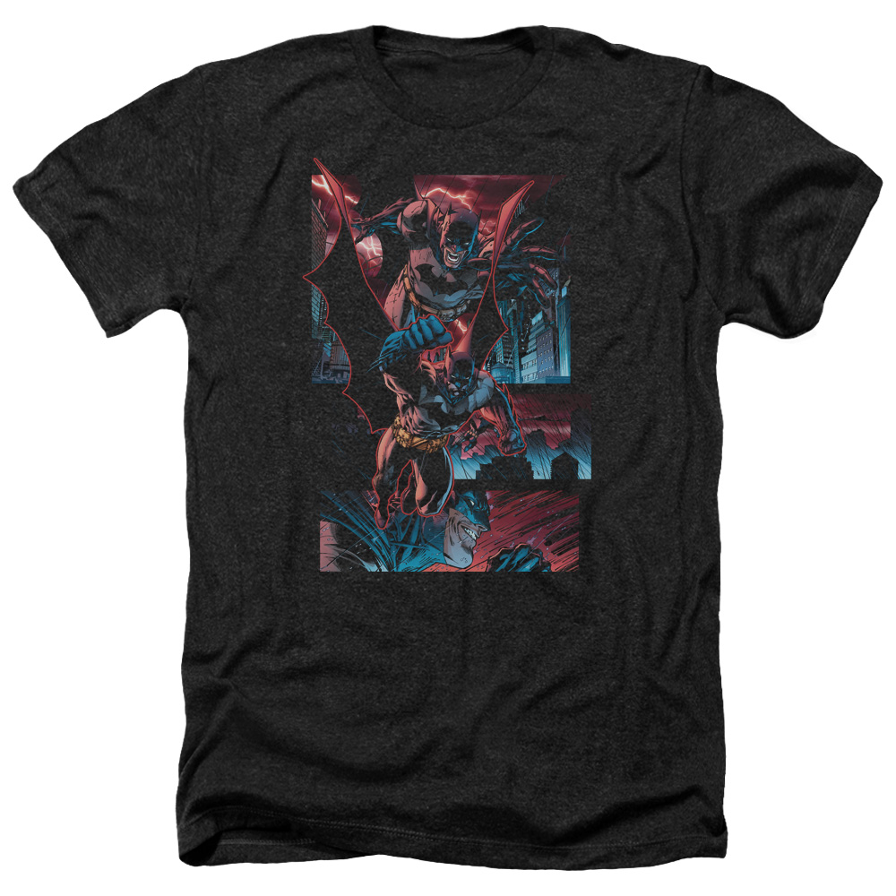 Batman & Dark Knight Panels-Adult Heather T-Shirt, Black - Medium