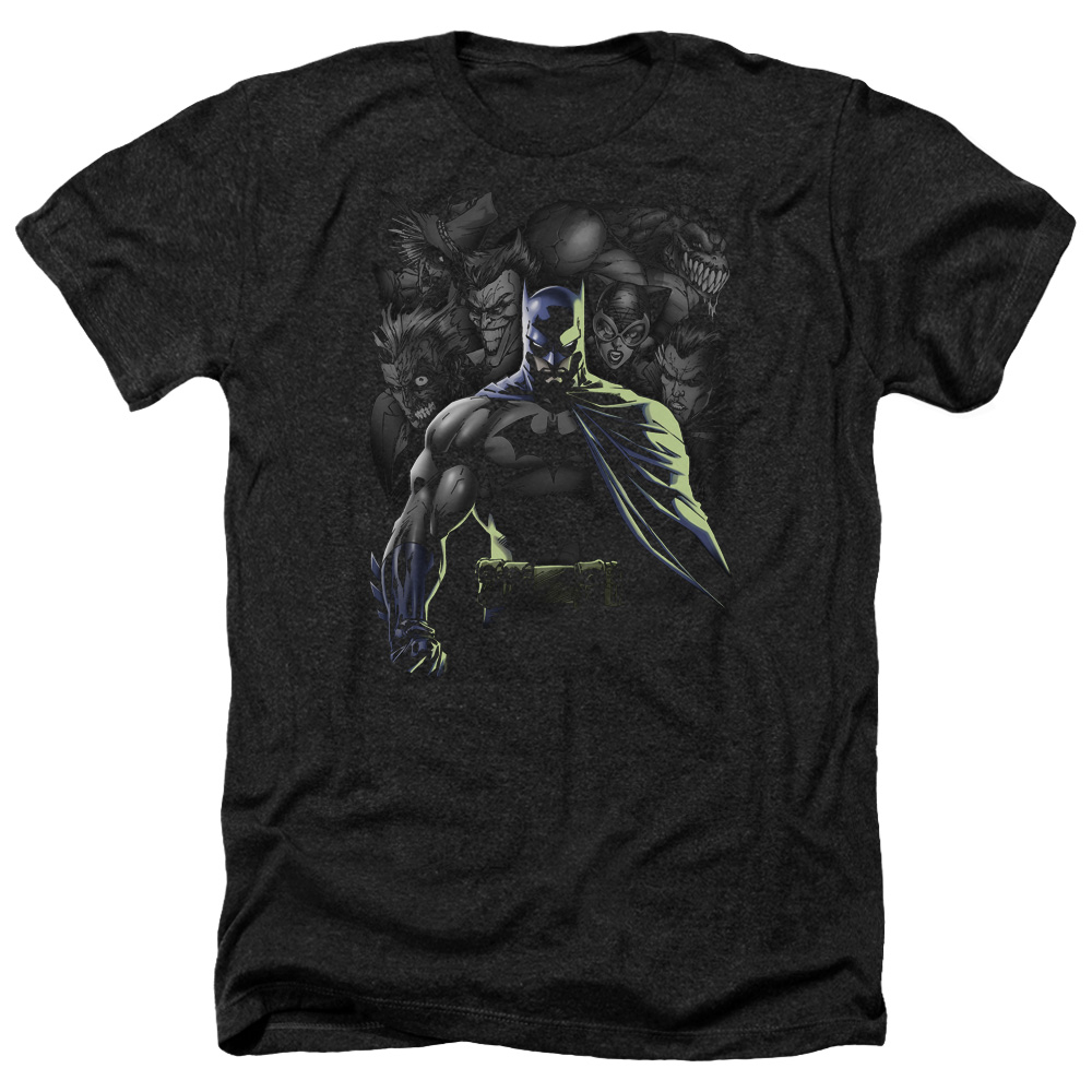 Batman & Villains Unleashed-Adult Heather T-Shirt, Black - Small