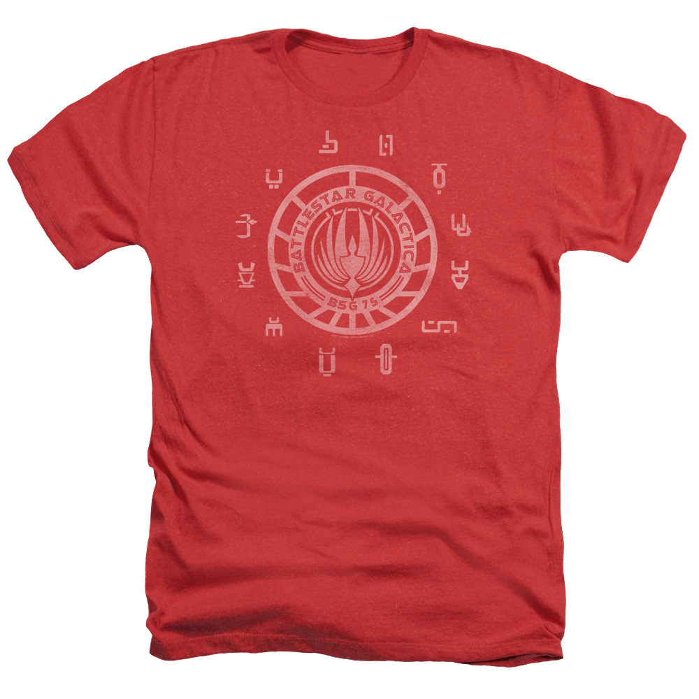Battlestar Galactica & Colonies-Adult Heather T-Shirt, Red - Medium