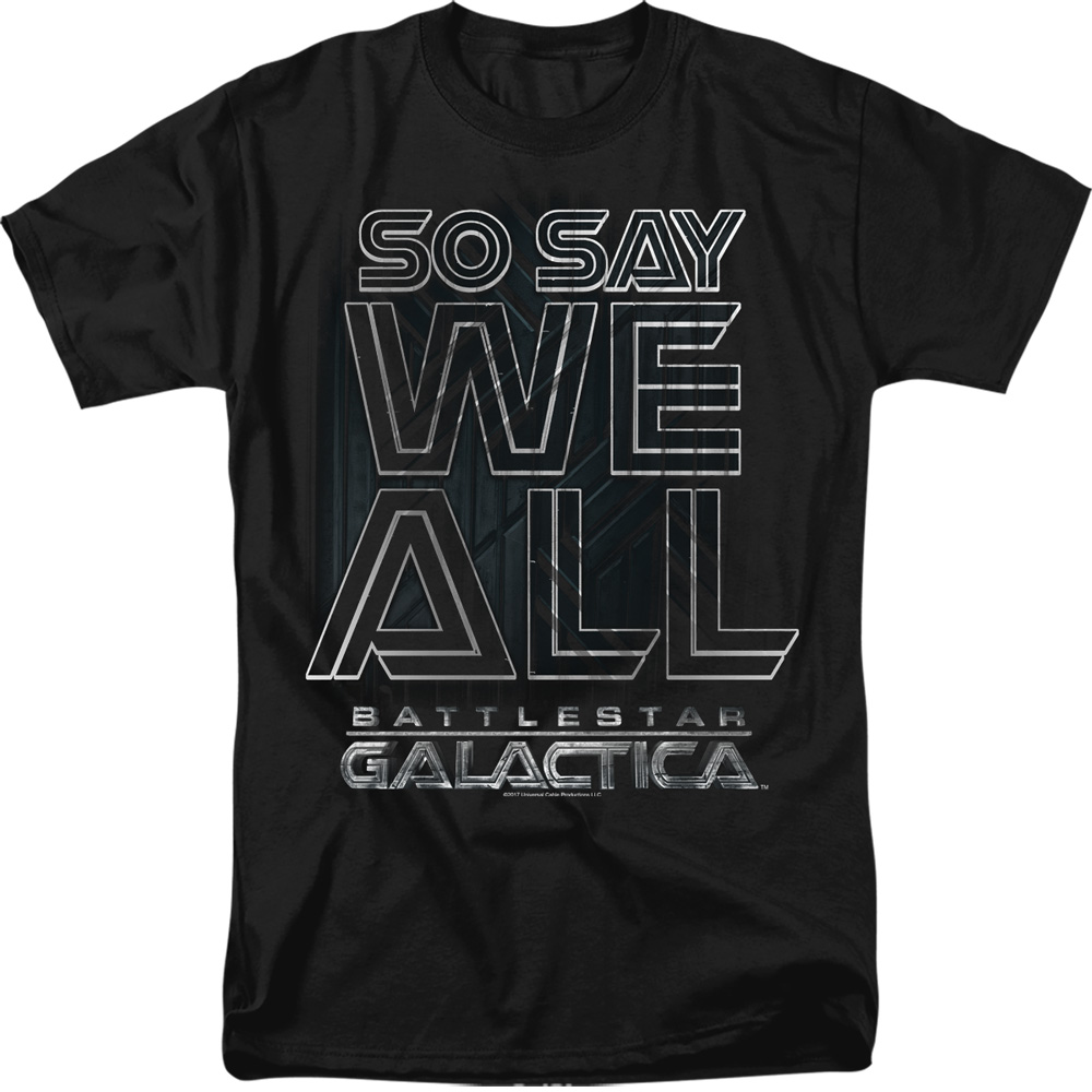 Battlestar Galactica & Together Now-Adult Heather T-Shirt, Black - Medium