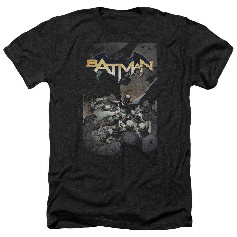 Batman & Batman One-Adult Heather T-Shirt, Black - 3X