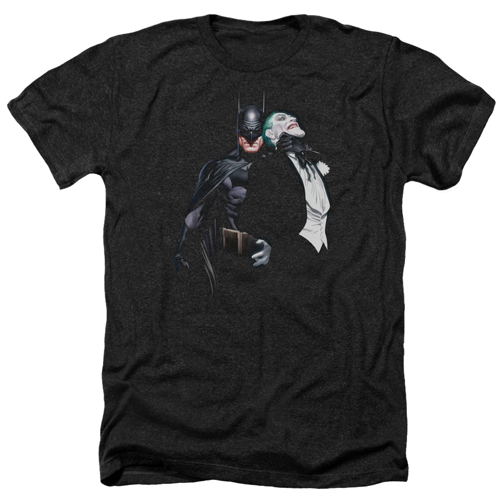 Batman & Joker Choke-Adult Heather T-Shirt, Black - Medium