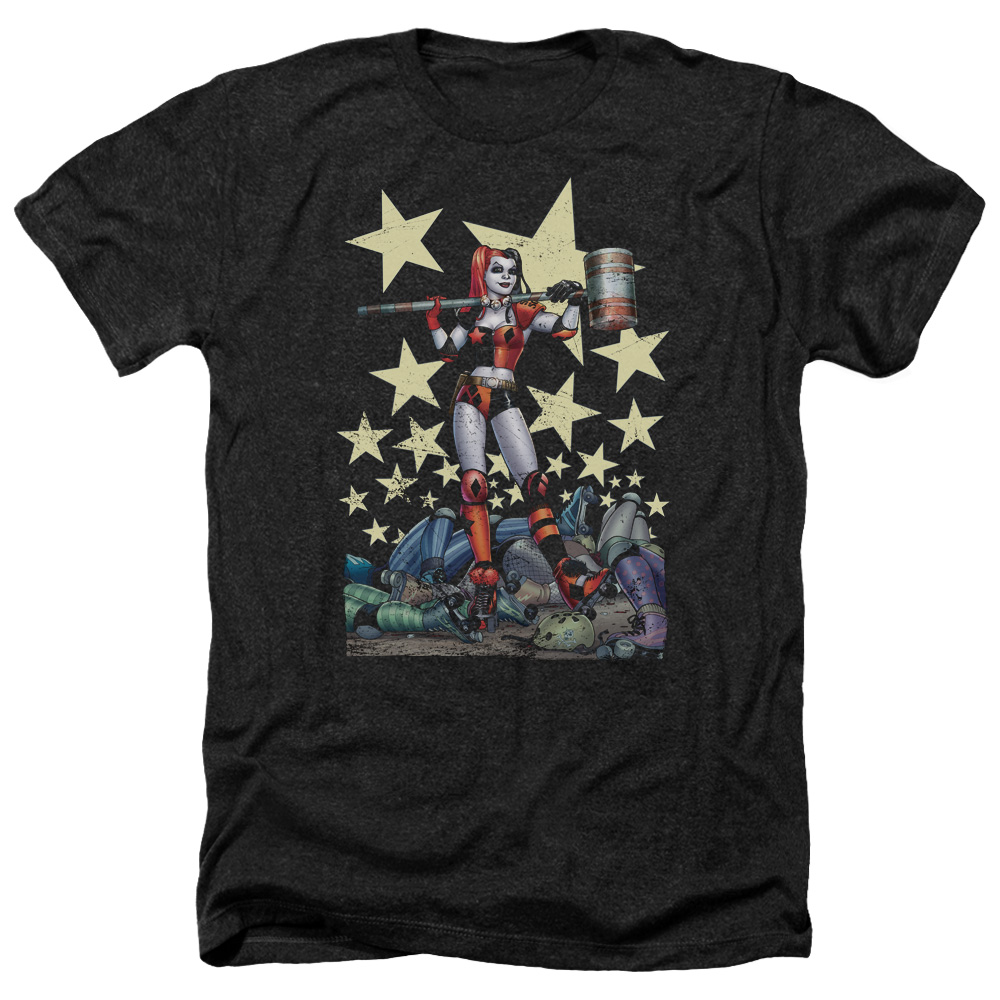 Batman & Hammer Time-Adult Heather T-Shirt, Black - Medium