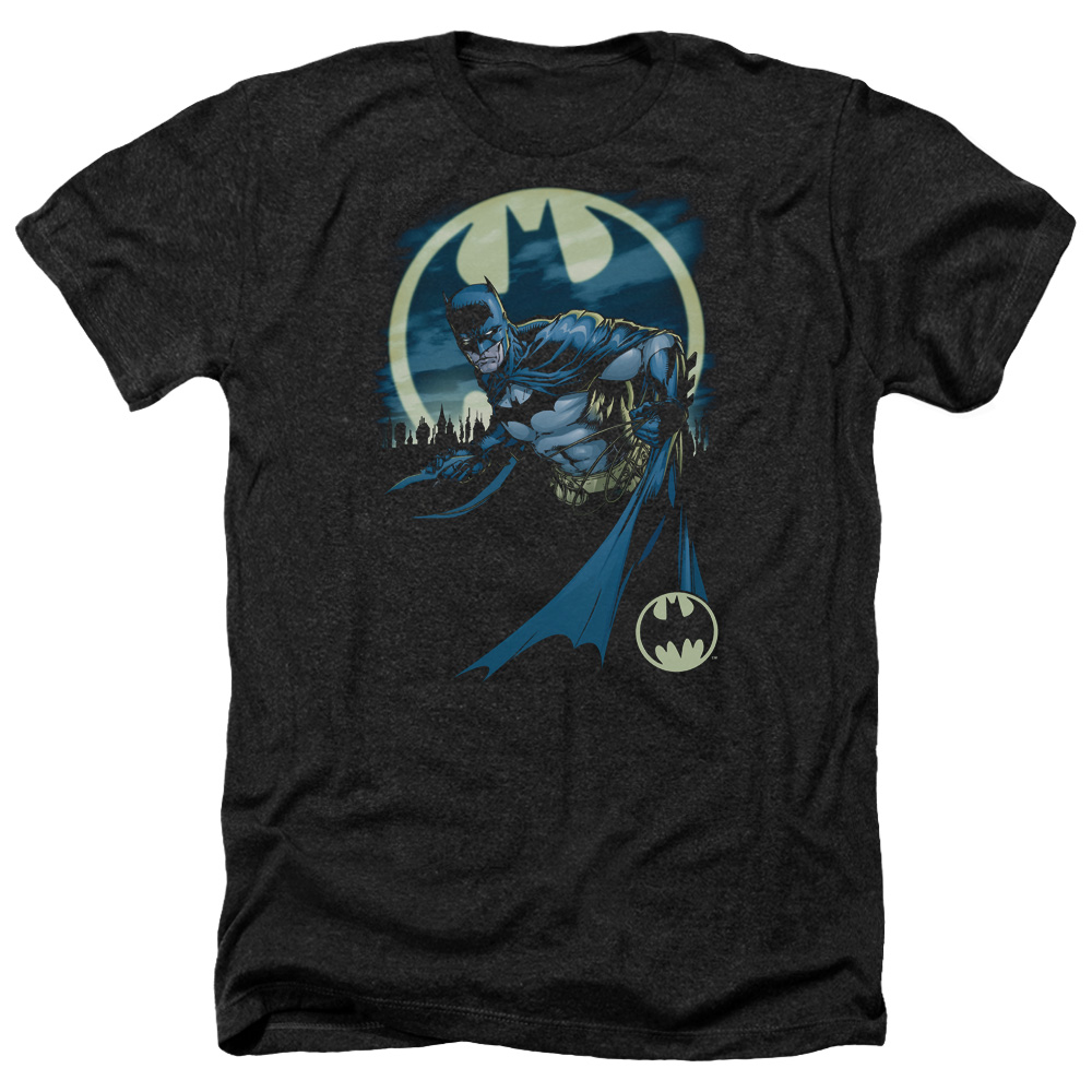 Batman & Heed the Call-Adult Heather T-Shirt, Black - Extra Large