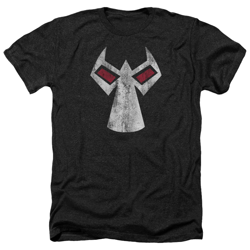 Batman & Bane Mask-Adult Heather T-Shirt, Black - Medium