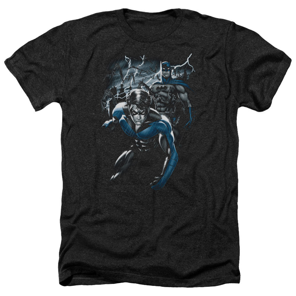 Batman & Dynamic Duo-Adult Heather T-Shirt, Black - Small