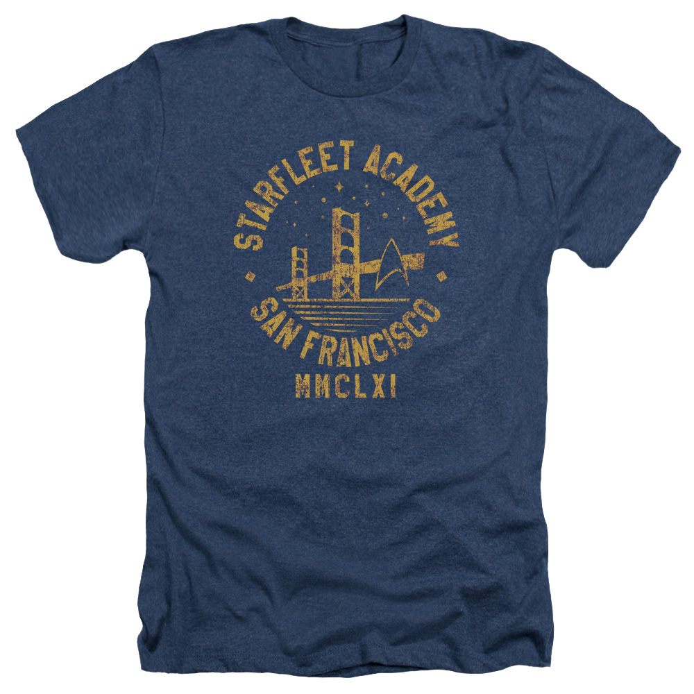 Star Trek & Collegiate Bridge Adult Regular Fit Heather Short Sleeve T-Shirt, Navy - Medium -  Trevco, TR563689