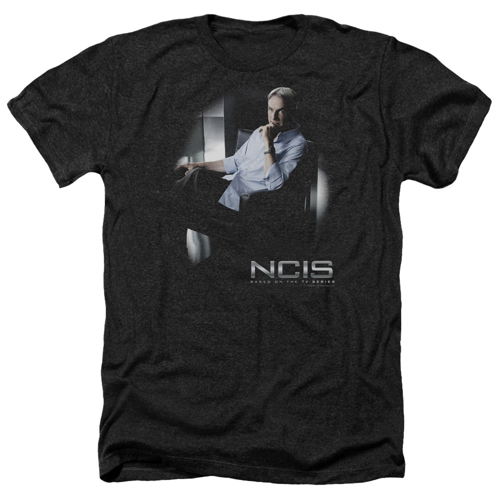 CBS493-HA-4 NCIS & Gibbs Ponders Adult Regular Fit Heather Short Sleeve T-Shirt, Black - Extra Large -  Trevco