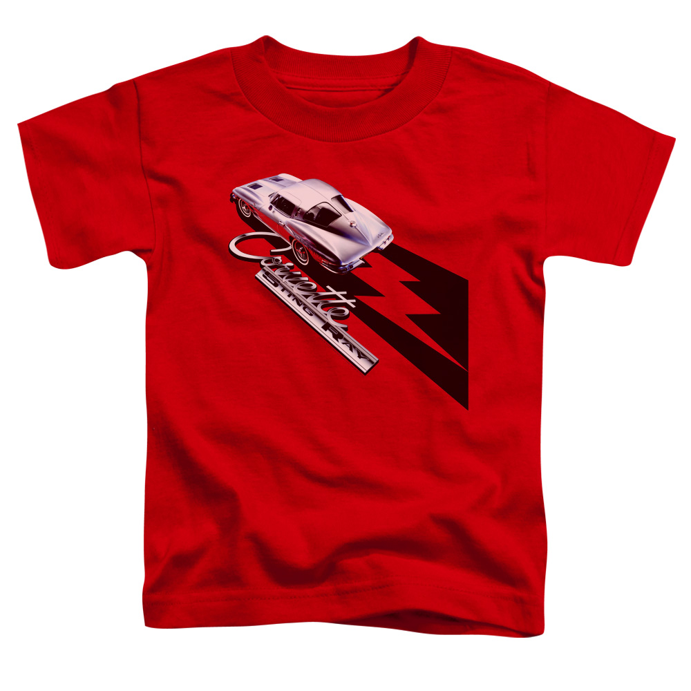 Chevrolet & Split Window Sting Ray Toddler Short Sleeve T-Shirt, Red - Medium - 3 Toddler