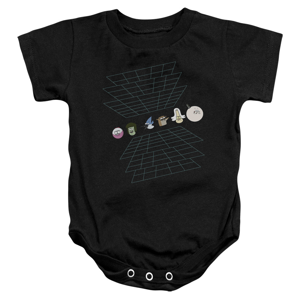 The Regular Show & Regular Grid Infant Snapsuit, Black - Small - 6 Months
