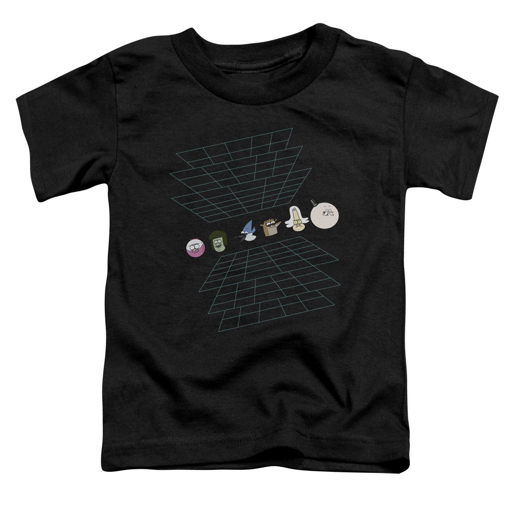 CN186-TT-3 The Regular Show & Regular Grid Toddler Short Sleeve T-Shirt, Black - Large - 4 Toddler